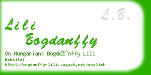 lili bogdanffy business card